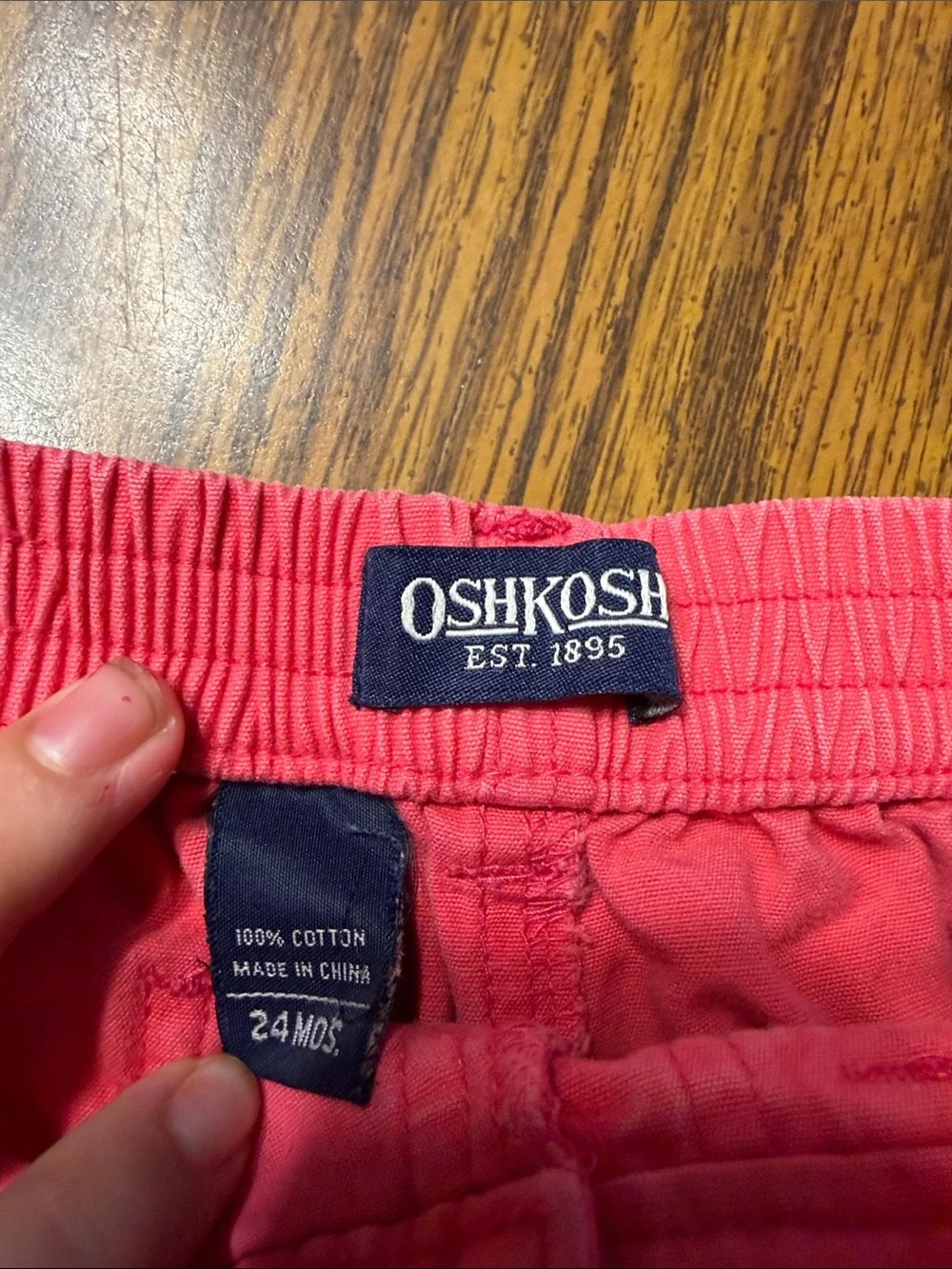 OshKosh B'gosh Coral Pink Elastic Waist Cotton Shorts